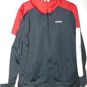 Adidas joggers set size 7 red and black stripes